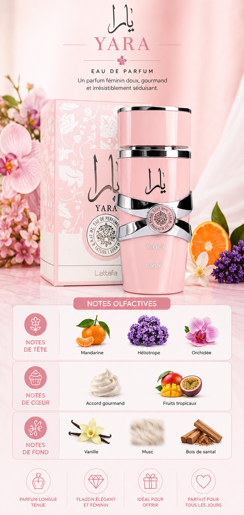 Yara Lataffa Femme - Rose Clair - 100 ml -