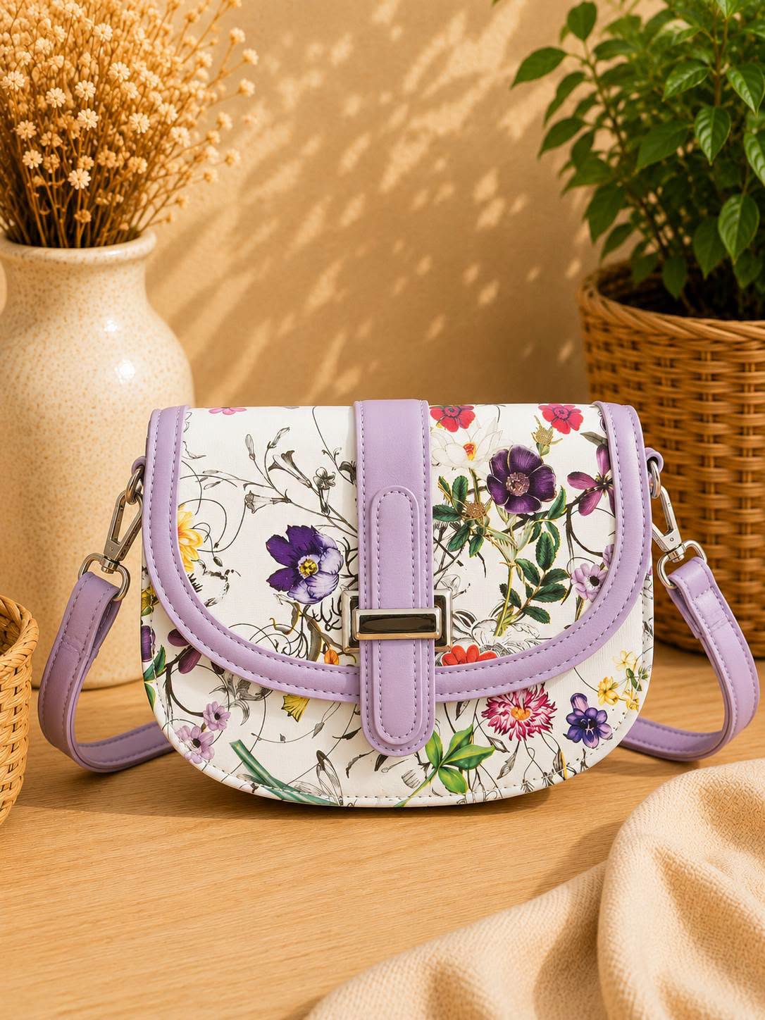 Sac à main femme – Floral & Violet